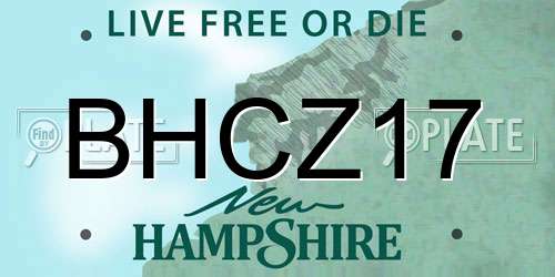 BHCZ17 New Hampshire License Plate