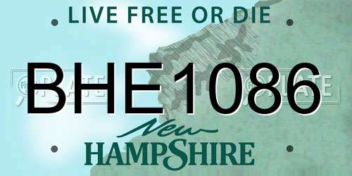 BHE1086 New Hampshire License Plate