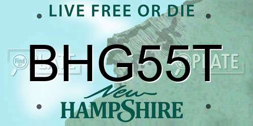 BHG55T New Hampshire License Plate