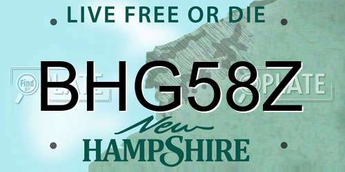 BHG58Z New Hampshire License Plate