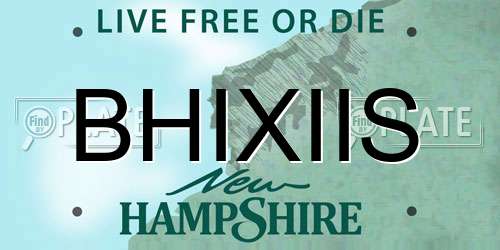 BHIXIIS New Hampshire License Plate