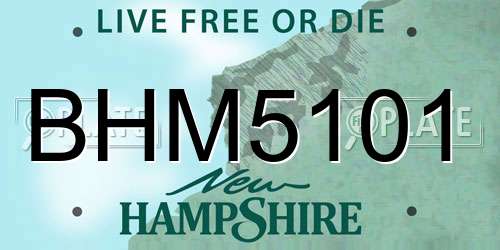 BHM5101 New Hampshire License Plate