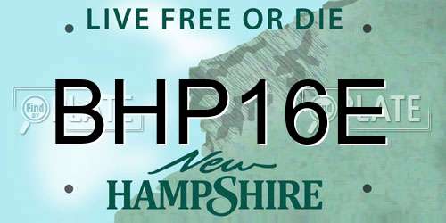 BHP16E New Hampshire License Plate