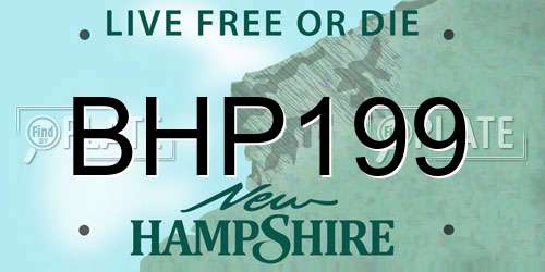 BHP199 New Hampshire License Plate