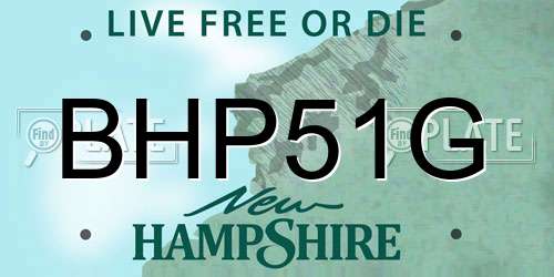 BHP51G New Hampshire License Plate