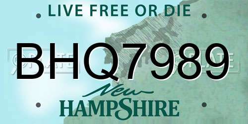 BHQ7989 New Hampshire License Plate