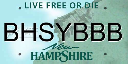 BHSYBBB New Hampshire License Plate
