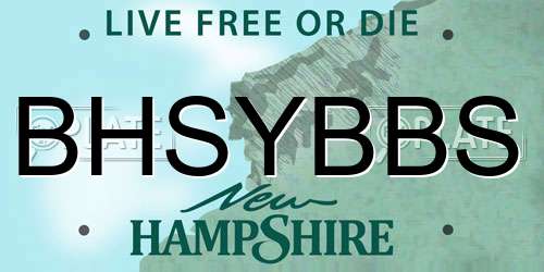 BHSYBBS New Hampshire License Plate