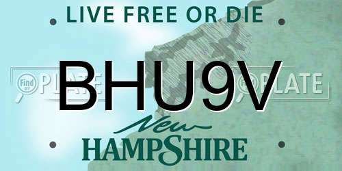 BHU9V New Hampshire License Plate