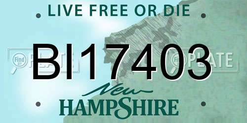 BI17403 New Hampshire License Plate