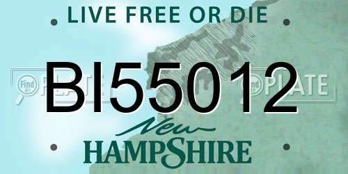 BI55012 New Hampshire License Plate