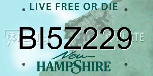 BI5Z229 New Hampshire License Plate