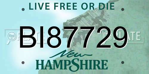 BI87729 New Hampshire License Plate