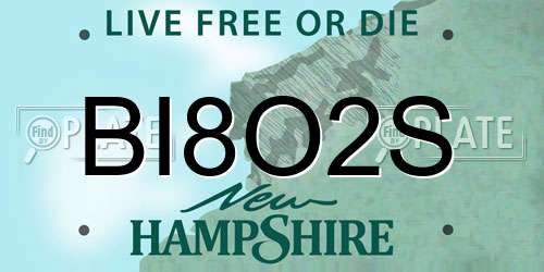 BI8O2S New Hampshire License Plate