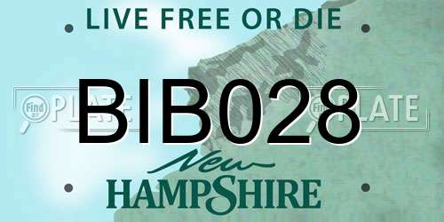 BIB028 New Hampshire License Plate