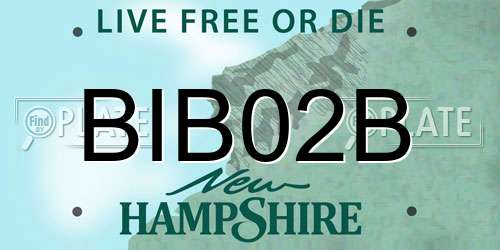 BIB02B New Hampshire License Plate
