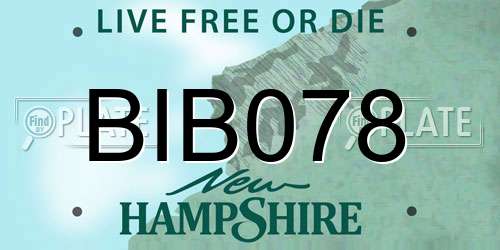 BIB078 New Hampshire License Plate
