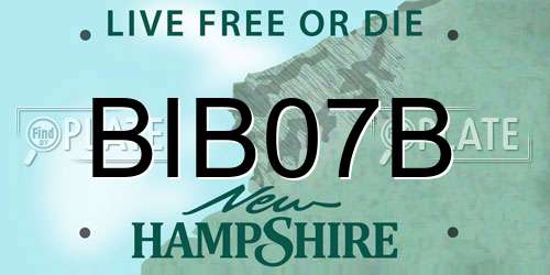 BIB07B New Hampshire License Plate