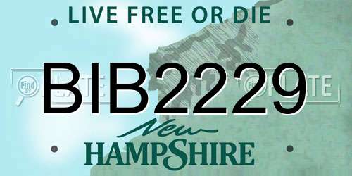 BIB2229 New Hampshire License Plate