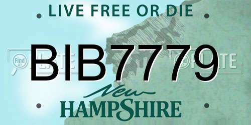 BIB7779 New Hampshire License Plate