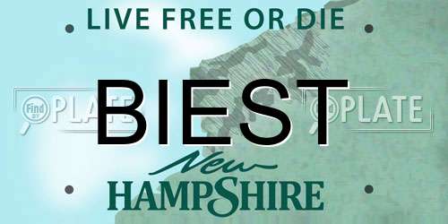 BIEST New Hampshire License Plate