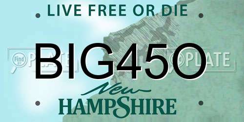 BIG45O New Hampshire License Plate