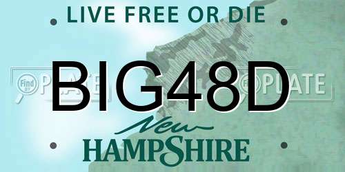 BIG48D New Hampshire License Plate