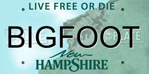 BIGFOOT New Hampshire License Plate