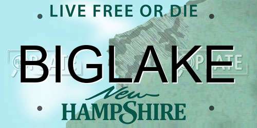 BIGLAKE New Hampshire License Plate