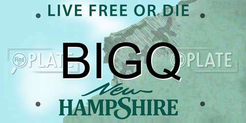 BIGQ New Hampshire License Plate