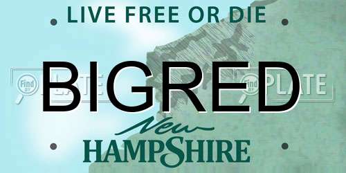 BIGRED New Hampshire License Plate