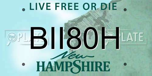 BII80H New Hampshire License Plate