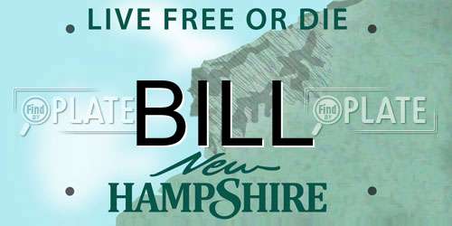 BILL New Hampshire License Plate