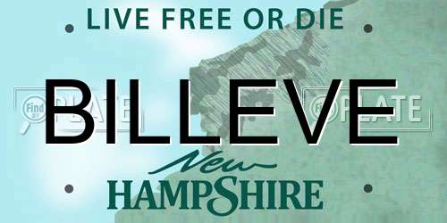 BILLEVE New Hampshire License Plate