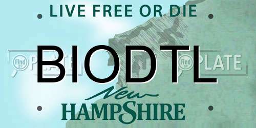 BIODTL New Hampshire License Plate
