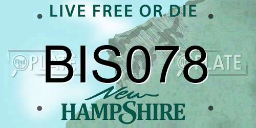 BIS078 New Hampshire License Plate