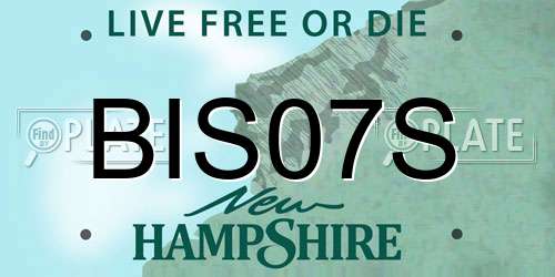 BIS07S New Hampshire License Plate