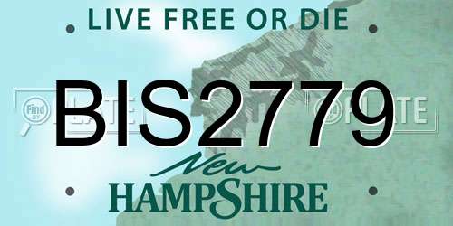 BIS2779 New Hampshire License Plate