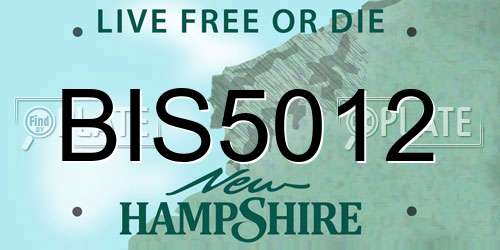 BIS5012 New Hampshire License Plate