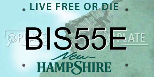 BIS55E New Hampshire License Plate