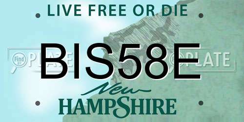 BIS58E New Hampshire License Plate