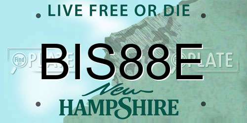 BIS88E New Hampshire License Plate
