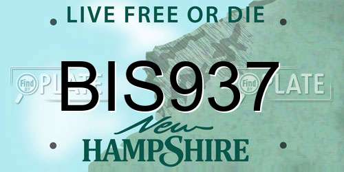 BIS937 New Hampshire License Plate