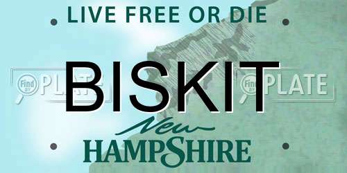 BISKIT New Hampshire License Plate