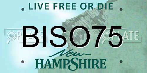 BISO75 New Hampshire License Plate