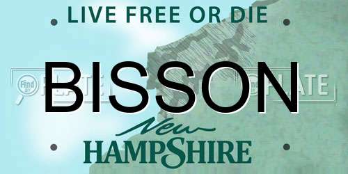 BISSON New Hampshire License Plate