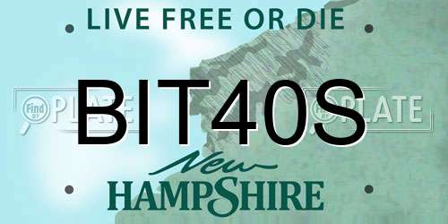 BIT40S New Hampshire License Plate
