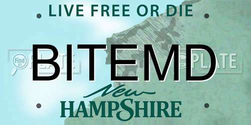 BITEMD New Hampshire License Plate