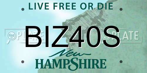 BIZ40S New Hampshire License Plate