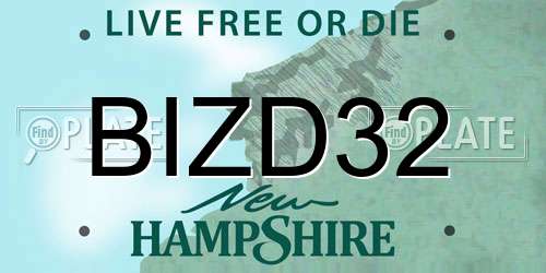 BIZD32 New Hampshire License Plate